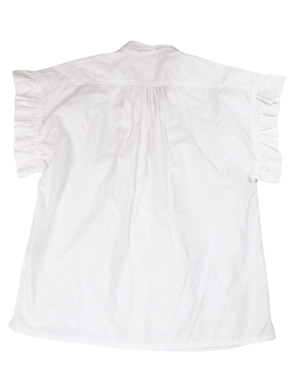 Birds of Paradis by Trovata White Cotton Ruffle Sleeve Blouse Small - Picture 3 of 9